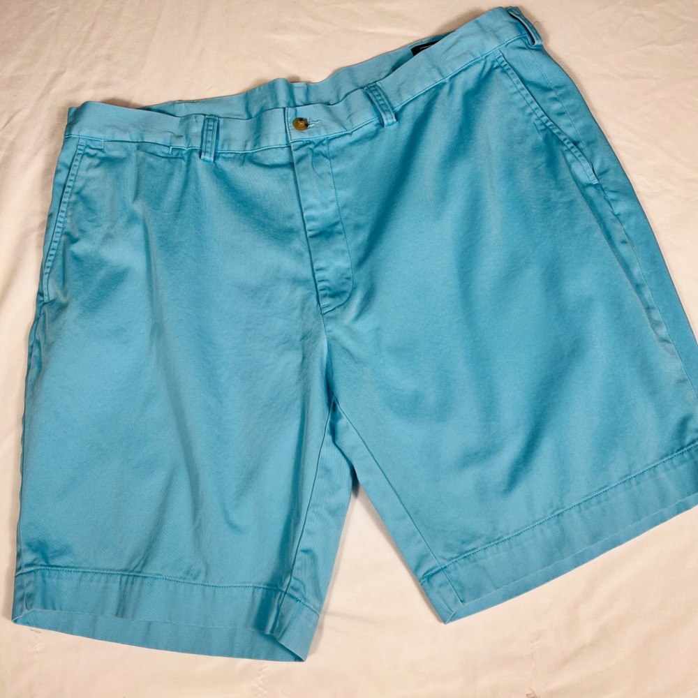 Polo Ralph Lauren Mens Classic Fit 9 Inch Chino Shorts Blue Cotton Twill Size 40